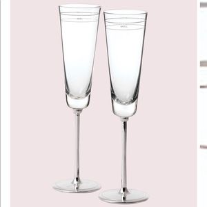 Kate Spade Mr & Mrs roasting flute pair